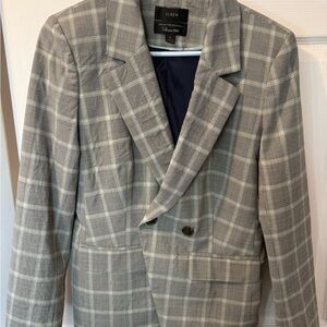 J. Crew Light Gray Checkered womens Blazer